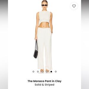 Solid & Striped Women's Optic White Monaco Pant sz Small $298 Sofia Richie new